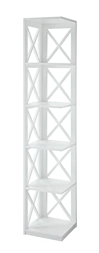 Convenience Concepts Oxford 5 Tier Corner Bookcase, Sea Foam