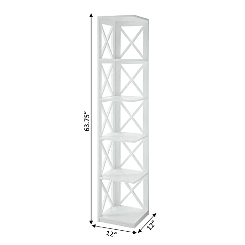 Convenience Concepts Oxford 5 Tier Corner Bookcase, Sea Foam