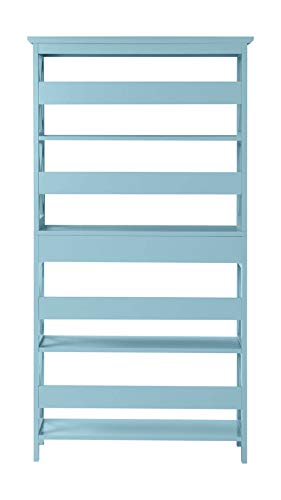 Convenience Concepts Oxford 5 Tier Bookcase with Drawer, Sea Foam