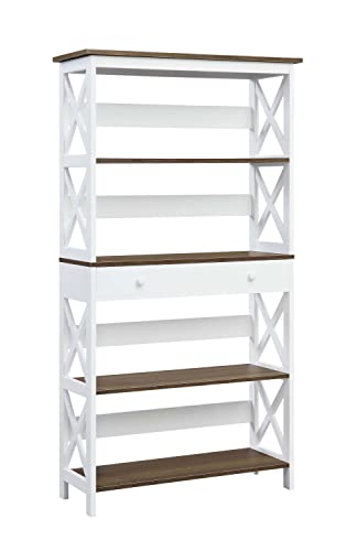 Convenience Concepts Oxford 5 Tier Bookcase with Drawer, Sea Foam