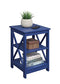 Convenience Concepts Oxford End Table with Shelves, Sea Foam Blue