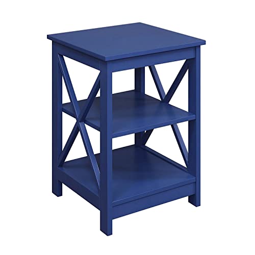 Convenience Concepts Oxford End Table with Shelves, Sea Foam Blue