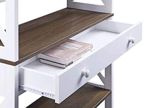 Convenience Concepts Oxford 5 Tier Bookcase with Drawer, Sea Foam