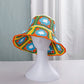 Womens Straw Sun Hat Floral Woven Bucket Hat Fishing Hat Beach Hat Hand Woven Foldable Cap