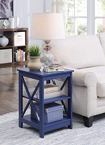 Convenience Concepts Oxford End Table with Shelves, Sea Foam Blue