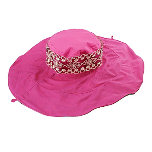 Women's Foldable Floppy Reversible Travel Beach Sun Visor Hat Wide Brim UPF 50+