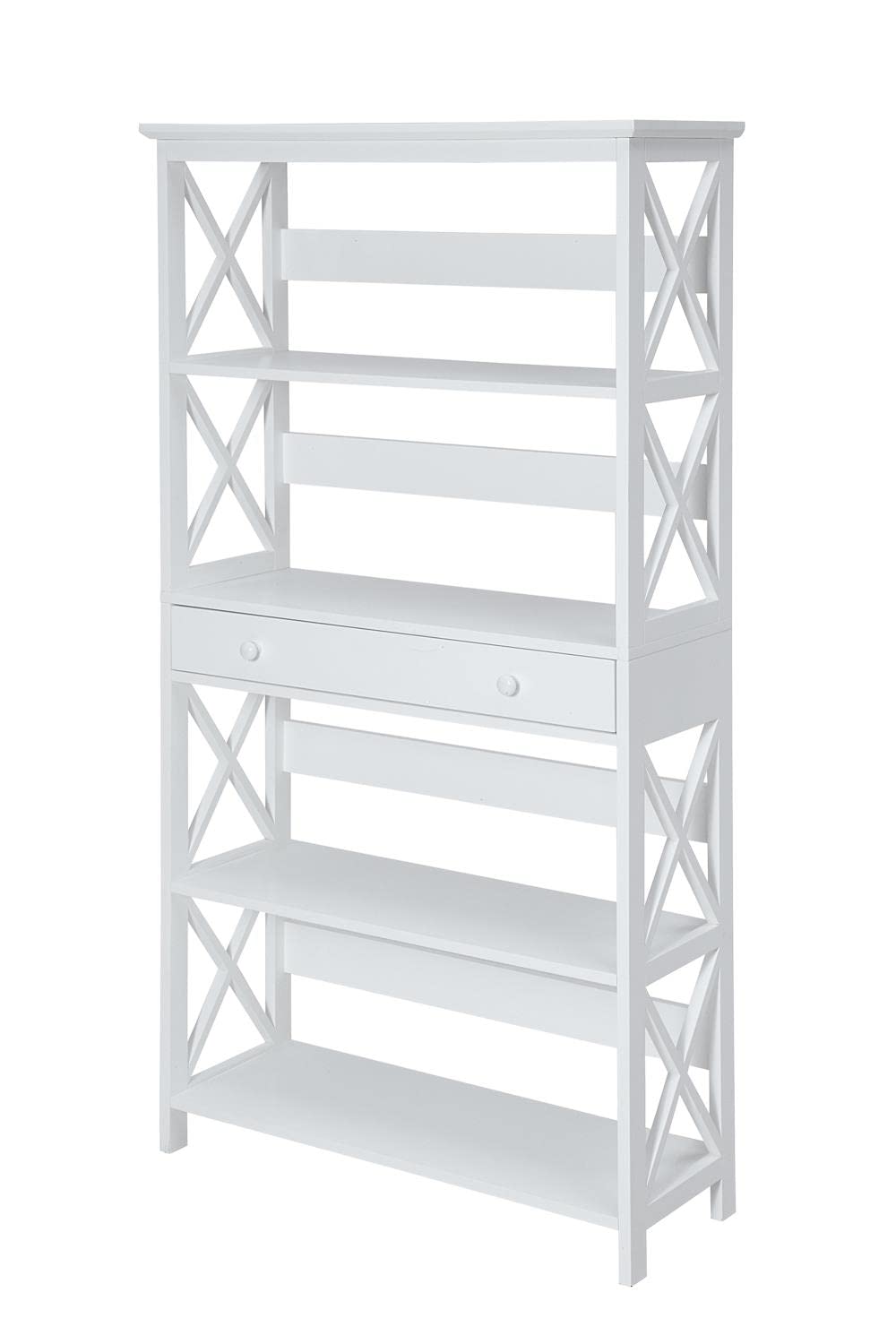 Convenience Concepts Oxford 5 Tier Bookcase with Drawer, Sea Foam