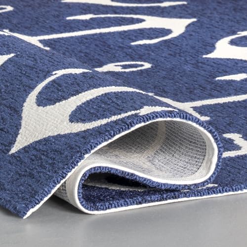 nuLOOM Hand Hooked Despina Indoor/ Outdoor Accent Rug, 2x3, Navy