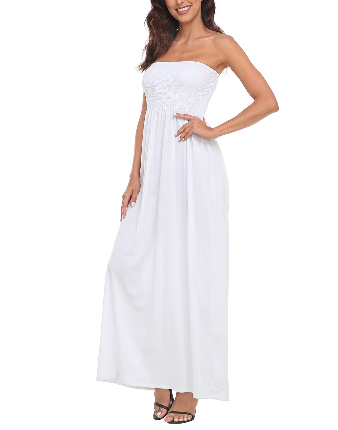 HDE Women's Strapless Maxi Dress Plus Size Tube Top Long Skirt Sundress Cover Up