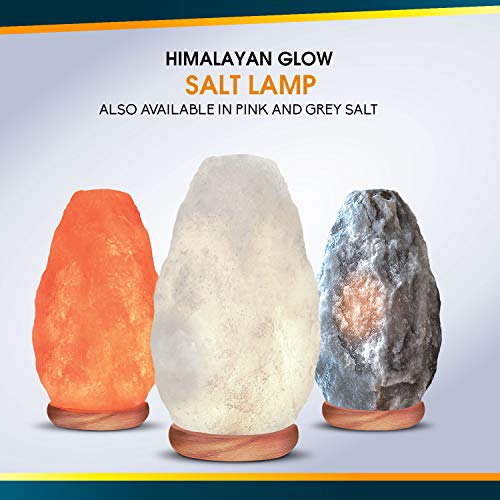 Himalayan Glow White Salt Crystal Lamp,Natural Salt Night Light,Hand Crafted with Neem Wooden Base,Salt Lamp Bulb,(ETL Certified) Dimmer Switch | 5-7 LBS