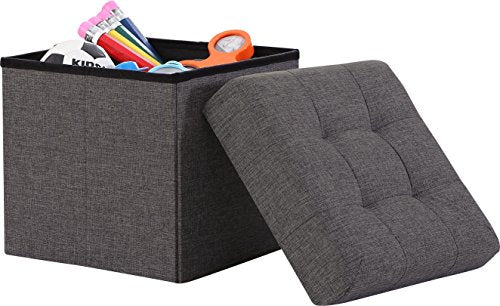 Ornavo Home 45 Inch Folding Storage Ottoman with Storage Bench, Long Large Storage Ottoman Bench, Storage Chest, Foot Rest Stool, Bedroom Bench with Storage - (Gray)