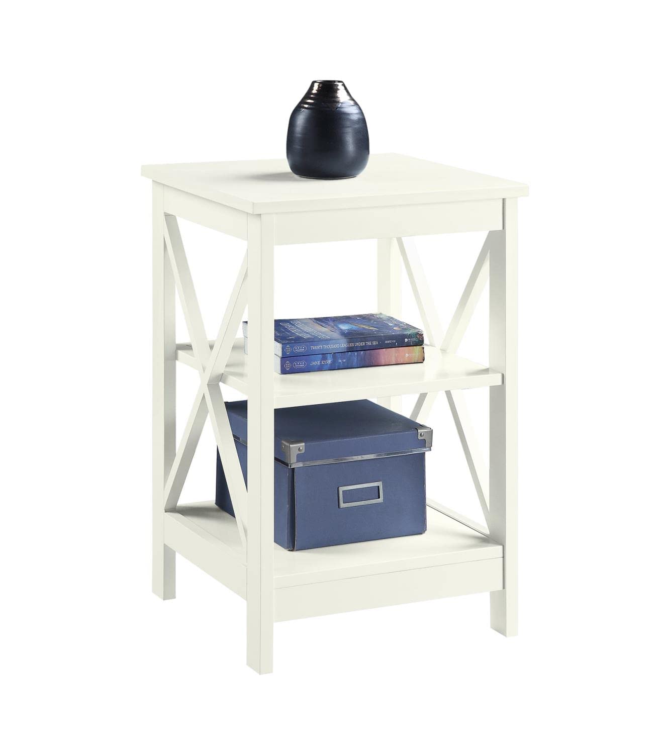 Convenience Concepts Oxford End Table with Shelves, Sea Foam Blue