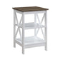 Convenience Concepts Oxford End Table with Shelves, Sea Foam Blue