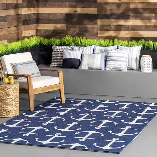 nuLOOM Hand Hooked Despina Indoor/ Outdoor Accent Rug, 2x3, Navy