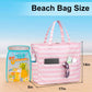 LEDAOU Large Beach Tote Bag Women Waterproof Sandproof Zipper Beach Tote Bag for Pool Gym Grocery Travel with Wet Pocket