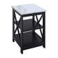 Convenience Concepts Oxford End Table with Shelves, Sea Foam Blue