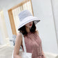 Women Wide Brim Sun Hats Metal Wired Edge Summer UV Protection Beach Fishing Hat for Hiking Garden Travel Chin Strap