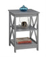 Convenience Concepts Oxford End Table with Shelves, Sea Foam Blue