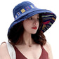 Women Wide Brim Sun Hats Metal Wired Edge Summer UV Protection Beach Fishing Hat for Hiking Garden Travel Chin Strap