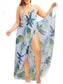 Plus Size Spaghetti Strap Cover Up Beach Backless Wrap Long Dress