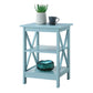 Convenience Concepts Oxford End Table with Shelves, Sea Foam Blue