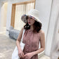 Women Wide Brim Sun Hats Metal Wired Edge Summer UV Protection Beach Fishing Hat for Hiking Garden Travel Chin Strap