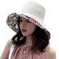 Women Wide Brim Sun Hats Metal Wired Edge Summer UV Protection Beach Fishing Hat for Hiking Garden Travel Chin Strap