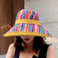 Women Wide Brim Sun Hats Metal Wired Edge Summer UV Protection Beach Fishing Hat for Hiking Garden Travel Chin Strap