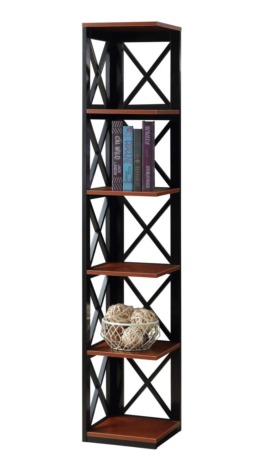 Convenience Concepts Oxford 5 Tier Corner Bookcase, Sea Foam