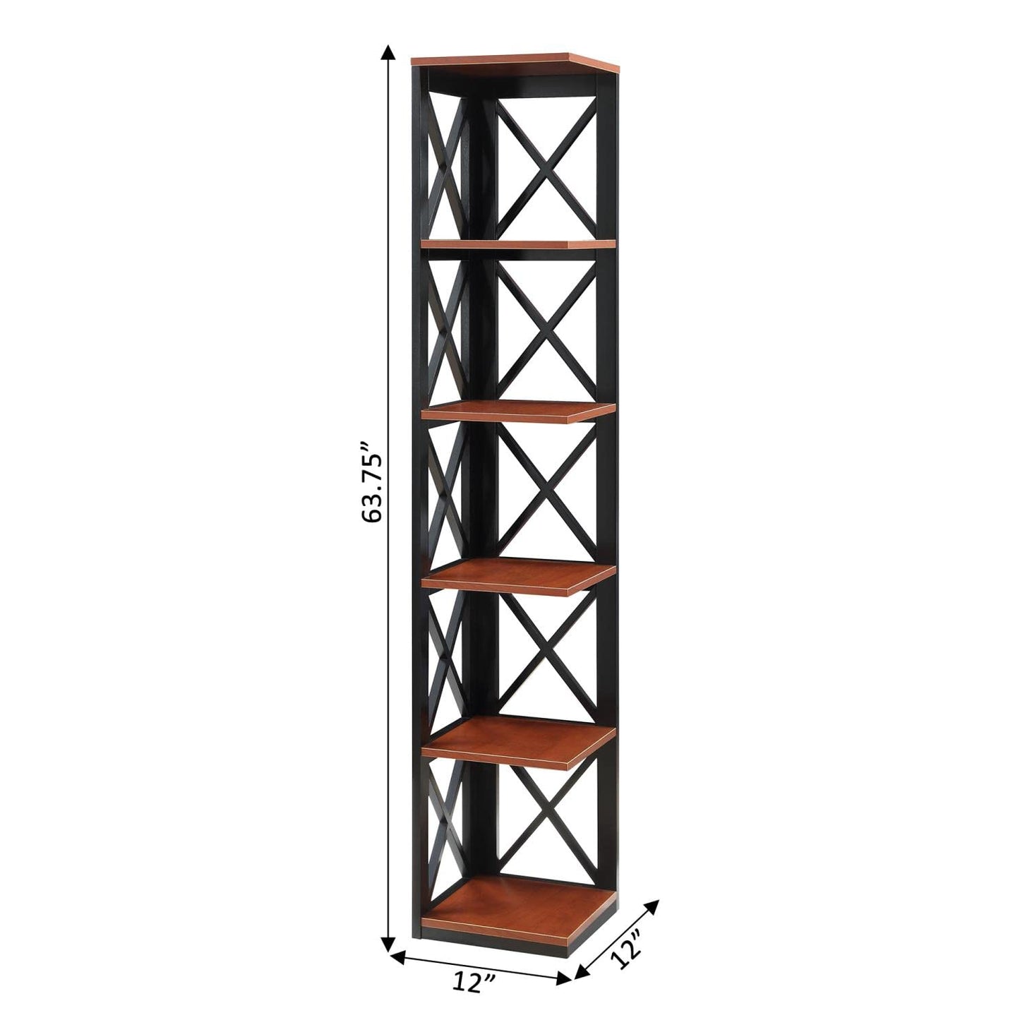 Convenience Concepts Oxford 5 Tier Corner Bookcase, Sea Foam