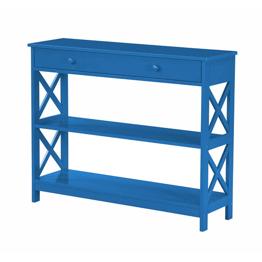 Convenience Concepts Oxford 1 Drawer Console Table with Shelves, Sea Foam Blue