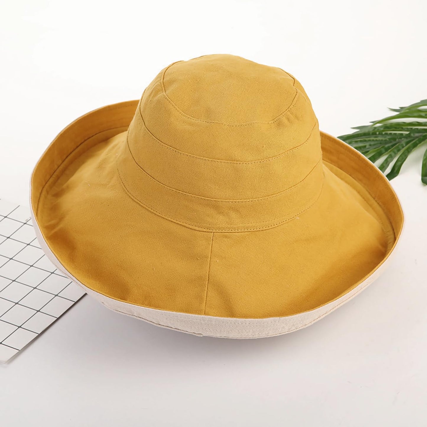 Women Wide Brim Sun Hats Metal Wired Edge Summer UV Protection Beach Fishing Hat for Hiking Garden Travel Chin Strap