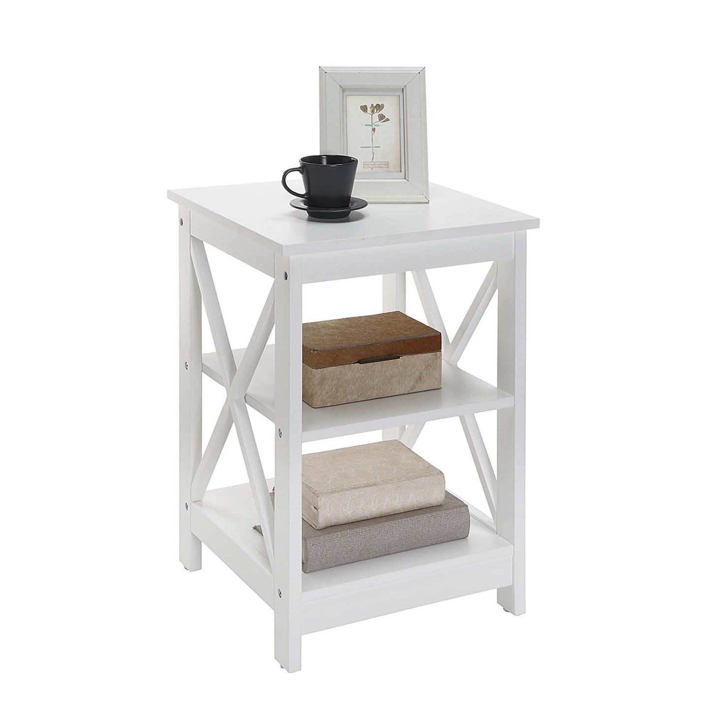 Convenience Concepts Oxford End Table with Shelves, Sea Foam Blue