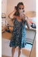 COLOWANA Women's Spaghetti Strap Mini Dress V Neck Boho Floral Printed Casual Summer Beach Short Sundress with Pockets