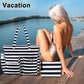 LEDAOU Large Beach Tote Bag Women Waterproof Sandproof Zipper Beach Tote Bag for Pool Gym Grocery Travel with Wet Pocket