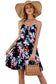 COLOWANA Women's Spaghetti Strap Mini Dress V Neck Boho Floral Printed Casual Summer Beach Short Sundress with Pockets