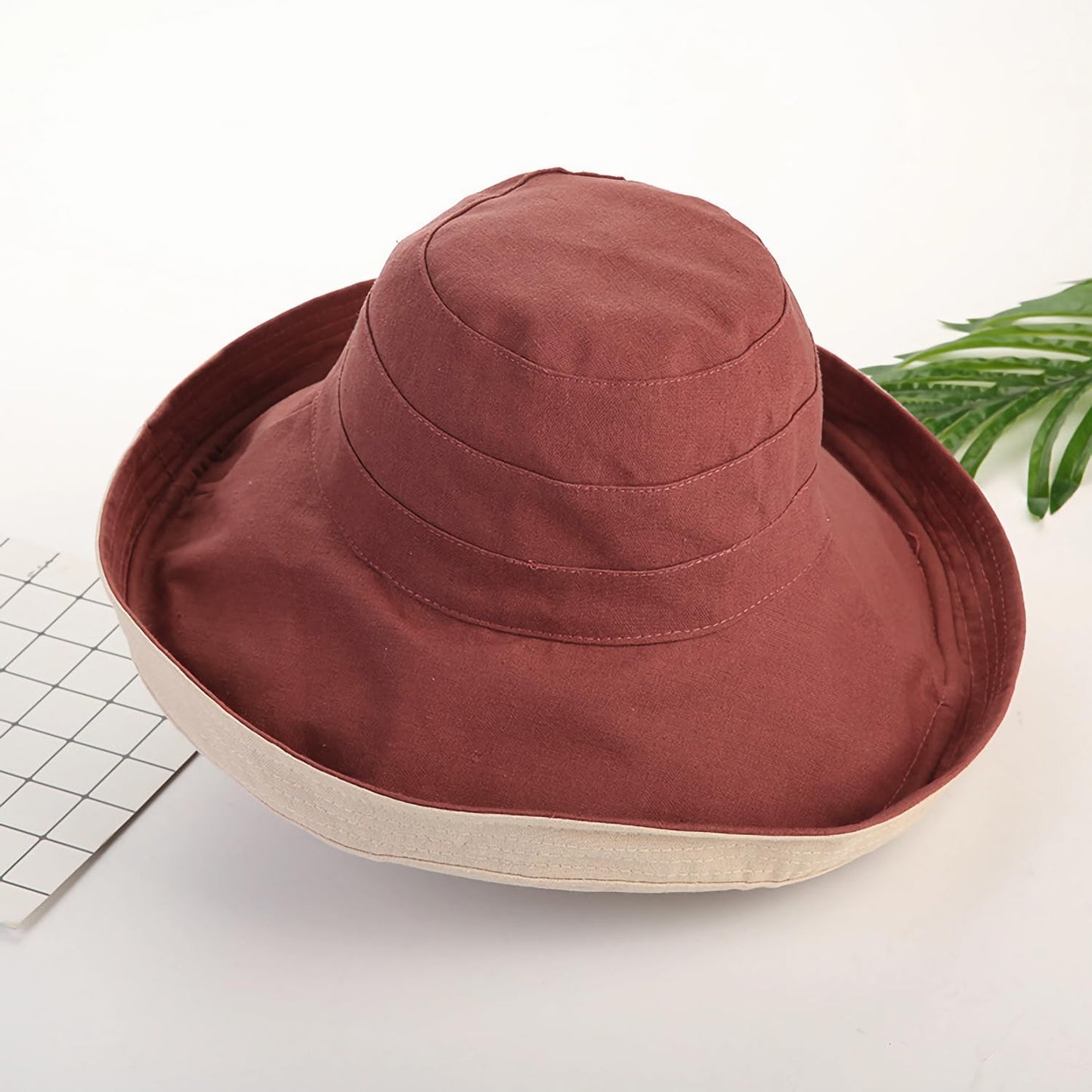 Women Wide Brim Sun Hats Metal Wired Edge Summer UV Protection Beach Fishing Hat for Hiking Garden Travel Chin Strap