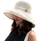 Women Wide Brim Sun Hats Metal Wired Edge Summer UV Protection Beach Fishing Hat for Hiking Garden Travel Chin Strap