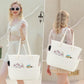 LEDAOU Large Beach Tote Bag Women Waterproof Sandproof Zipper Beach Tote Bag for Pool Gym Grocery Travel with Wet Pocket