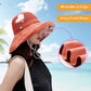 Women Wide Brim Sun Hats Metal Wired Edge Summer UV Protection Beach Fishing Hat for Hiking Garden Travel Chin Strap