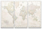 Conquest Maps World Travel Map with Pins Desert Sunrise Style Push Pin Travel Map Cork Board, Track Your Travels w/a Handmade Unique Canvas Pinable Map (48" x 32")