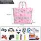 LEDAOU Large Beach Tote Bag Women Waterproof Sandproof Zipper Beach Tote Bag for Pool Gym Grocery Travel with Wet Pocket