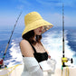 Women Wide Brim Sun Hats Metal Wired Edge Summer UV Protection Beach Fishing Hat for Hiking Garden Travel Chin Strap