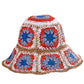 Womens Straw Sun Hat Floral Woven Bucket Hat Fishing Hat Beach Hat Hand Woven Foldable Cap