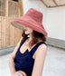 Women Wide Brim Sun Hats Metal Wired Edge Summer UV Protection Beach Fishing Hat for Hiking Garden Travel Chin Strap