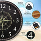 12 Inch Beach Themed Wall Clock, Rustic Weathered Boards in Coastal Colors with Silent Non Ticking Movement