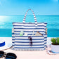 LEDAOU Large Beach Tote Bag Women Waterproof Sandproof Zipper Beach Tote Bag for Pool Gym Grocery Travel with Wet Pocket