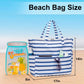 LEDAOU Large Beach Tote Bag Women Waterproof Sandproof Zipper Beach Tote Bag for Pool Gym Grocery Travel with Wet Pocket