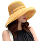 Women Wide Brim Sun Hats Metal Wired Edge Summer UV Protection Beach Fishing Hat for Hiking Garden Travel Chin Strap