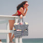 LEDAOU Large Beach Tote Bag Women Waterproof Sandproof Zipper Beach Tote Bag for Pool Gym Grocery Travel with Wet Pocket